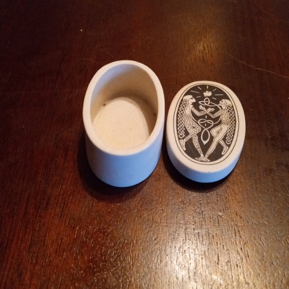 Touchstone Pottery 3" Hieroglyphic Trinket Box - Picture 3 of 5